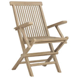 Folding Chairs 2 pcs Grey 56x61x89 cm Solid Wood Teak