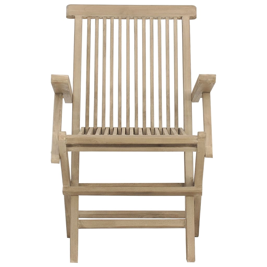 Folding Chairs 2 pcs Grey 56x61x89 cm Solid Wood Teak