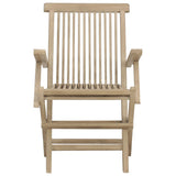 Folding Chairs 2 pcs Grey 56x61x89 cm Solid Wood Teak