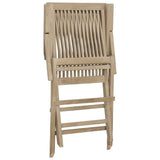 Folding Garden Chairs 2 pcs Grey 56x61x89 cm Solid Wood Teak - Rear View