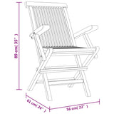 Folding Chairs 2 pcs Grey 56x61x89 cm Solid Wood Teak