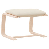 Footstool Cream 51x41x40 cm Fabric - Front View