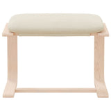 Footstool Cream 51x41x40 cm Fabric - Top-Down View