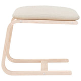 Footstool Cream 51x41x40 cm Fabric - 45-Degree Angle