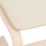 Footstool Cream 51x41x40 cm Fabric - Close-Up Angle