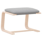 Footstool Light Grey 51x41x40 cm Fabric - Front View