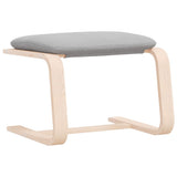 Footstool Light Grey 51x41x40 cm Fabric - Rear View