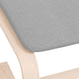Footstool Light Grey 51x41x40 cm Fabric - Close-Up Angle