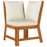 6 Piece Garden Dining Set with Cushions Solid Wood Acacia - Rear View