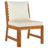 9 Piece Garden Dining Set with Cushions Solid Wood Acacia - Close-Up Angle