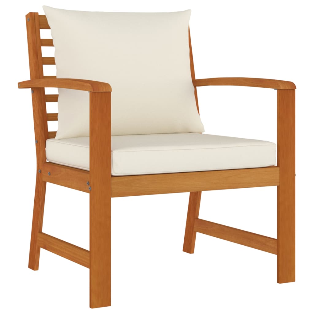 9 Piece Garden Dining Set with Cushions Solid Wood Acacia