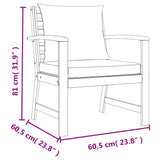 9 Piece Garden Dining Set with Cushions Solid Wood Acacia