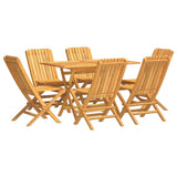 7 Piece Garden Dining Set Solid Wood Teak - Front View
