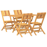 5 Piece Garden Dining Set Solid Wood Teak - Front View