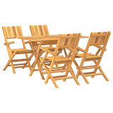 5 Piece Garden Dining Set Solid Wood Teak - Front View