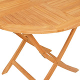 5 Piece Garden Dining Set Solid Wood Teak - Close-Up Angle