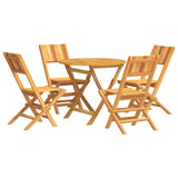 5 Piece Garden Dining Set Solid Wood Teak - Front View