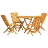 5 Piece Garden Dining Set Solid Wood Teak - Front View