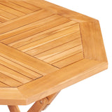 5 Piece Garden Dining Set Solid Wood Teak - Close-Up Angle