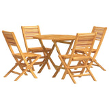 5 Piece Garden Dining Set Solid Wood Teak - Front View