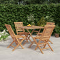 5 Piece Garden Dining Set Solid Wood Teak