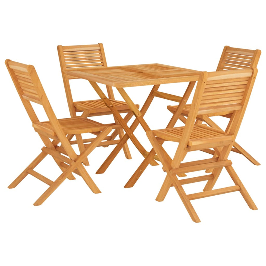 5 Piece Garden Dining Set Solid Wood Teak