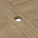 7 Piece Garden Dining Set Grey Solid Wood Teak - Low Angle