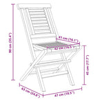 Folding Chairs 4 pcs 47x63x90 cm Solid Wood Teak