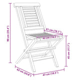 Folding Garden Chairs 4 pcs 47x63x90 cm Solid Wood Teak - 45-Degree Angle