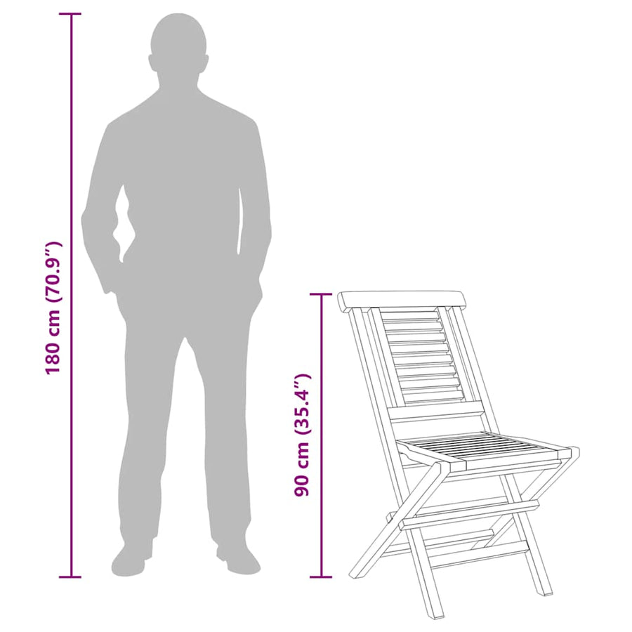 Folding Chairs 4 pcs 47x63x90 cm Solid Wood Teak