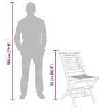 Folding Garden Chairs 8 pcs 47x63x90 cm Solid Wood Teak - Rear View