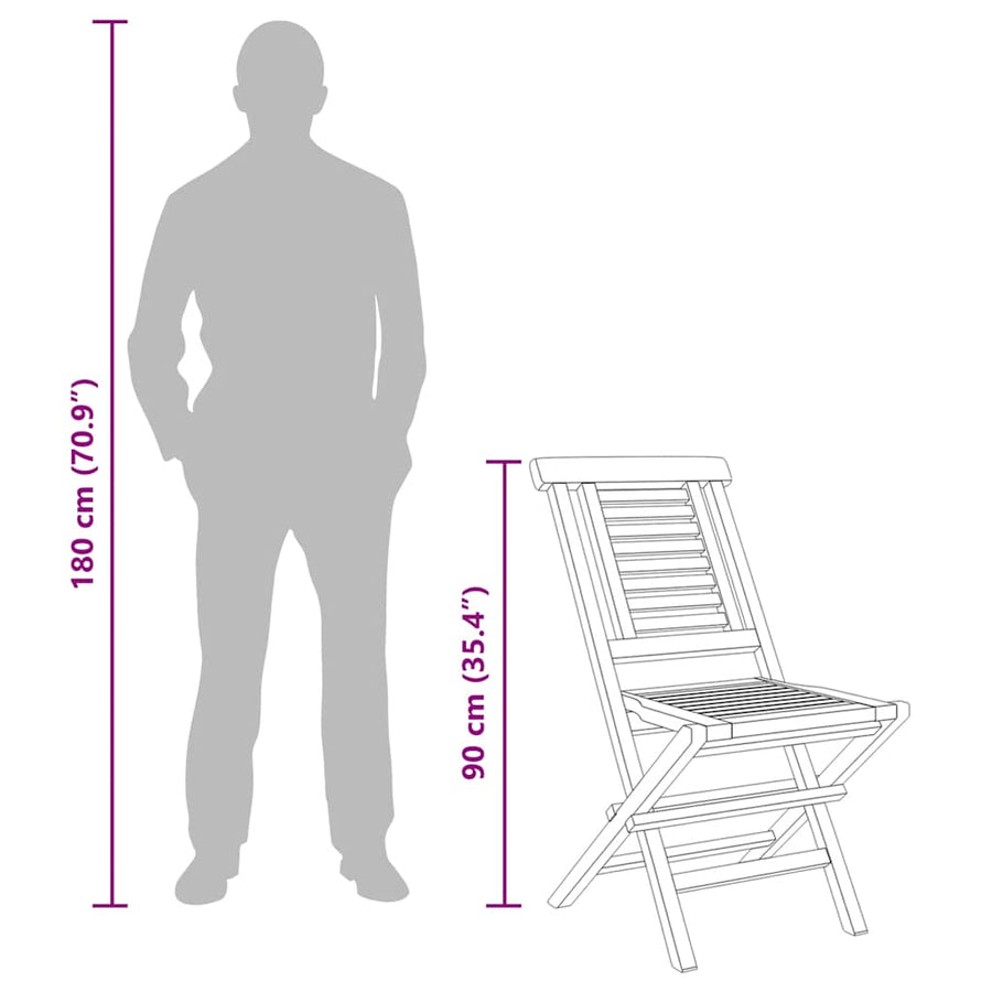Folding Chairs 8 pcs 47x63x90 cm Solid Wood Teak