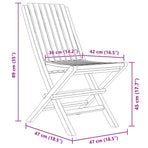 Folding Chairs 4 pcs 47x47x89 cm Solid Wood Teak