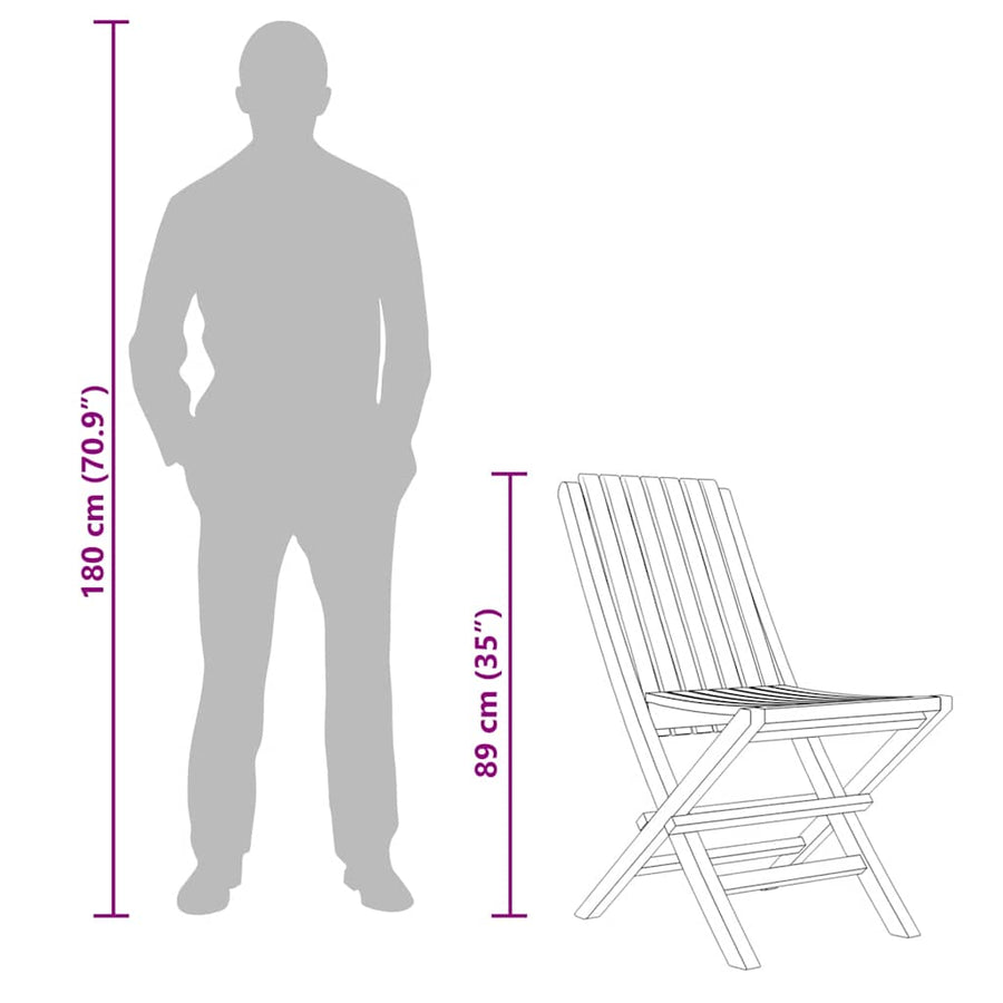Folding Chairs 4 pcs 47x47x89 cm Solid Wood Teak