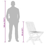 Folding Garden Chairs 8 pcs 47x47x89 cm Solid Wood Teak - Rear View