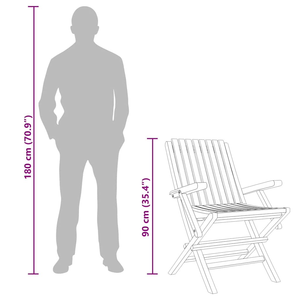 Folding Garden Chairs 4 pcs 61x67x90 cm Solid Wood Teak