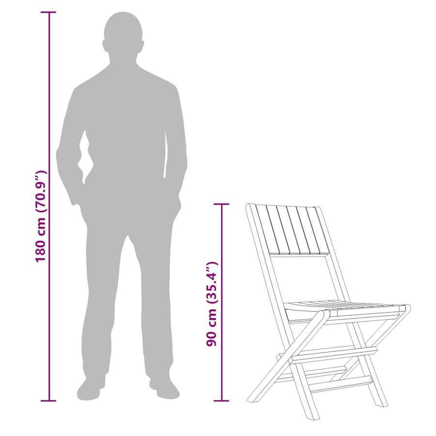 Folding Chairs 4 pcs 47x61x90 cm Solid Wood Teak