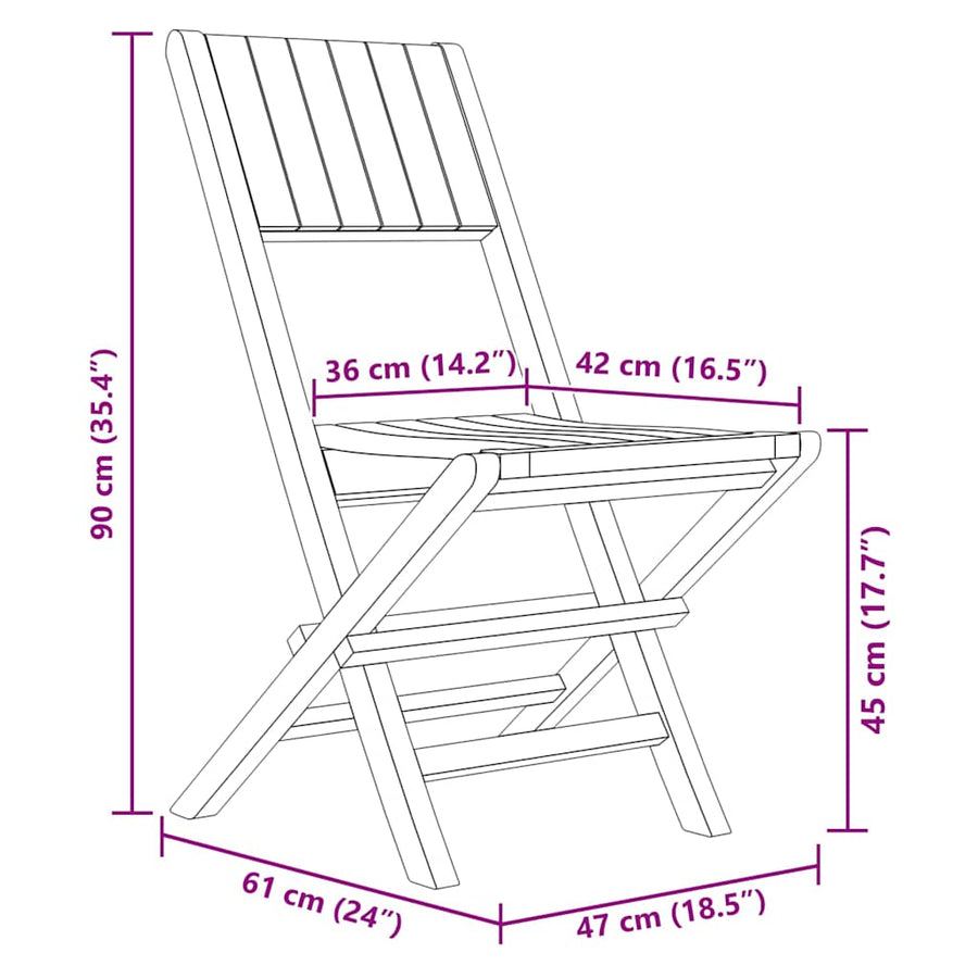 Folding Chairs 6 pcs 47x61x90 cm Solid Wood Teak