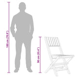 Folding Garden Chairs 8 pcs 47x61x90 cm Solid Wood Teak - Rear View