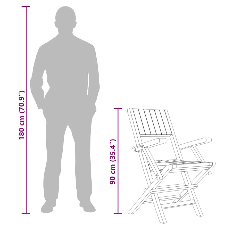 Folding Chairs 4 pcs 55x61x90 cm Solid Wood Teak
