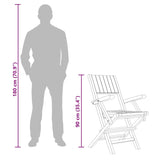 Folding Garden Chairs 8 pcs 55x61x90 cm Solid Wood Teak - Rear View