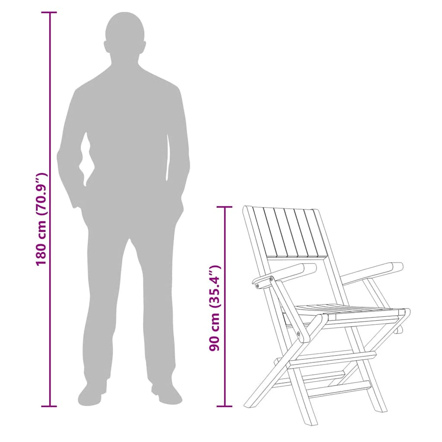 Folding Chairs 8 pcs 55x61x90 cm Solid Wood Teak