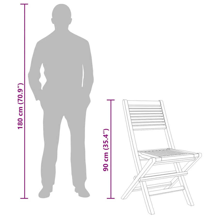 Folding Chairs 4 pcs 47x62x90 cm Solid Wood Teak