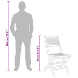 Folding Garden Chairs 8 pcs 47x62x90 cm Solid Wood Teak - Rear View