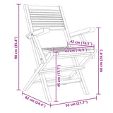 Folding Garden Chairs 8 pcs 55x62x90 cm Solid Wood Teak - 45-Degree Angle