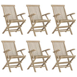 Folding Garden Chairs 6 pcs Grey 56x61x89 cm Solid Wood Teak