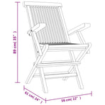 Folding Chairs 6 pcs Grey 56x61x89 cm Solid Wood Teak