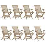 Folding Chairs 8 pcs Grey 56x61x89 cm Solid Wood Teak