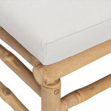5 Piece Garden Lounge Set with Light Grey Cushions Bamboo - Close-Up Angle