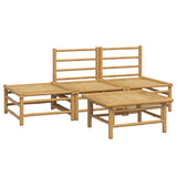 4 Piece Garden Lounge Set with Light Grey Cushions Bamboo - Top-Down View